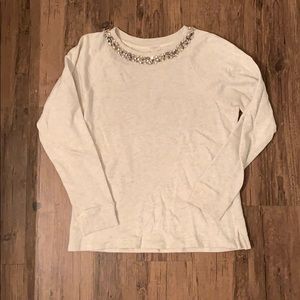 Jcrew sweatshirt with jeweled neckline